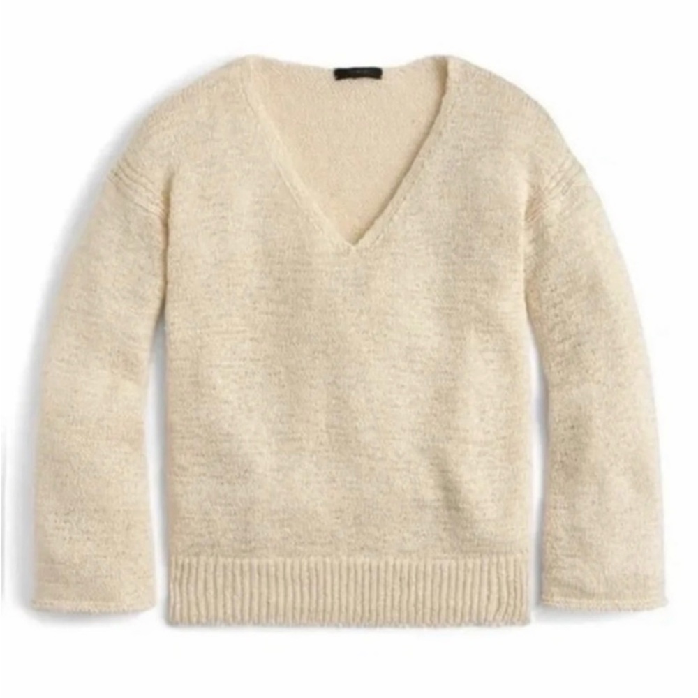 J. Crew Flare Sleeve Knit V-Neck Sweater